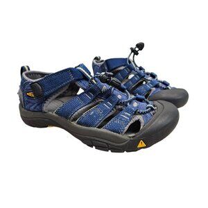 Keen Youth Newport H2 Sandals‎ Size 2 Blue Strap & Adjustable Bungee Cord Rubber